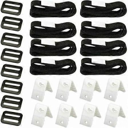 Festsett for soldekke til svømmebasseng, 8 soldekkebånd, sett med universelle spiralbånd for å feste soldekke