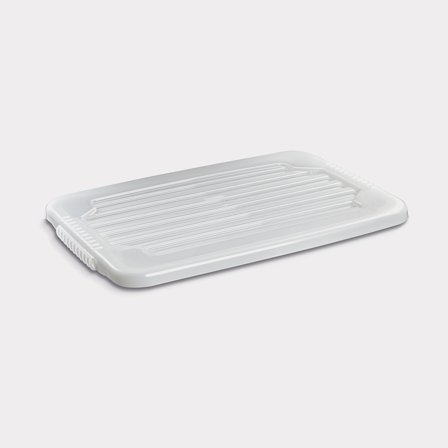 Låsbart låg til opbevaringskasse 55 liter Nordiska Plast Nordic, transparent, 600 x 400 x 20 mm