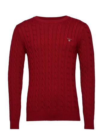 Cotton Cable C-Neck Neulepaita Pyöreä Kaula-aukko Punainen GANT
