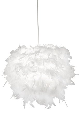 Aneta Lighting BOA taklampe, 25 cm, hvit, fjær