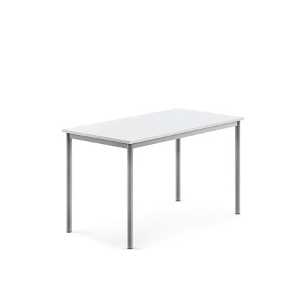 Desk BORÅS, 1200x700x720 mm, white laminate, alu grey