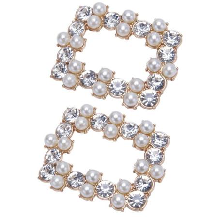 2 STK (1 par) Skoclips Rhinestone dekorativt charmespænde