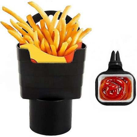 Pommes frites koppholder, bil saus holder, bil pommes frites holder, bil pommes frites, bil interiørtilbehør, pommes frites stativ*1, saus koppholder*