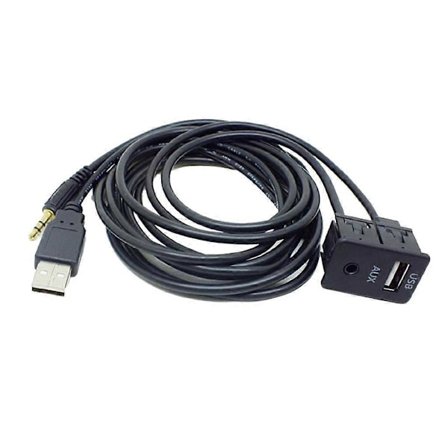 Auton audiojärjestelmän upotettava USB 3,5 mm AUX urosliitin asennusadapteripaneelin sisääntulo