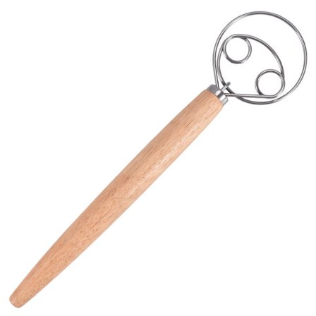 13 tums bröddegvisp, dubbelögd rostfritt stål dansk degvisp