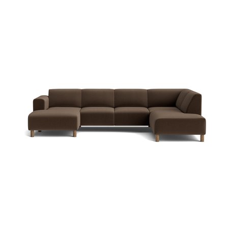 Toledo U-sofa, venstrevendt - Lisboa Brun - 302x205x78 - Sofa, u-sofa
