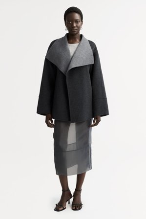 Soft Goat - Double Faced Coat - Kaschmirjacke - L - Grey