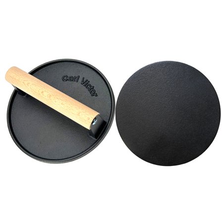 Carl victor Carl Victor Smash Burger grillpresser 17,5 cm, glat - Sort og træ | KitchenOne