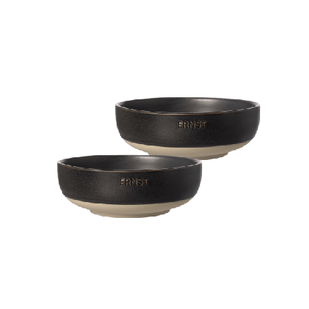 ERNST Skål stengods 2-pack Serveringstillbehör Svart d14 h4,5