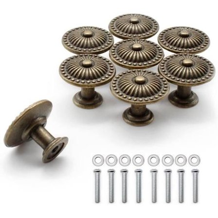 (Bronse) Møbelknotter og håndtak - ZVD - Antikk modell - Sett med 8 - Sink legering - Bronse farge