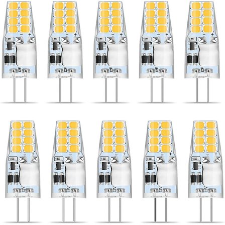 G4 Led Varm Hvid, 10 G4 Led Lampe 12v, 3w Varm Hvid 3000k 16x 2835 Smd Erstatter 35w Halogenlampe, Flimmerfri, G4 Pære 350 Lumen, 360 Strålevinkel,