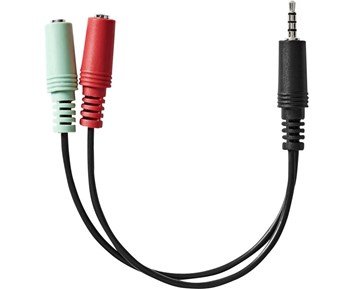 Nedis 3.5mm Hane - 2x 3.5mm Hona - 0,20m - Stereoljudkabel med 3.5 mm hane till 2 x 3.5 mm hona