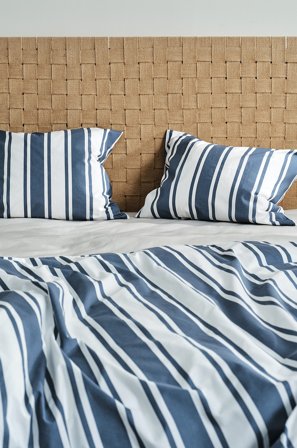 Jotex - Putetrekk 50x60 Cm 2-pakning Økologisk Blå/hvit - DEBBIE - Kjøp Putevar hos Jotex