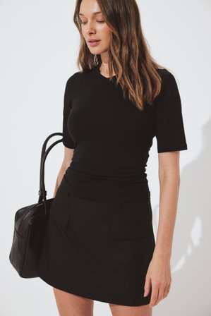 NA-KD Longer Sleeved T-Shirt - T-shirts - Sort - XL