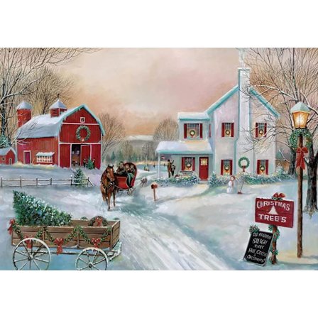 Jule diamantmaleri kit, diamantkunst kit til voksne, fuld runde diamanter, gave diamantmaleri, vægdekoration