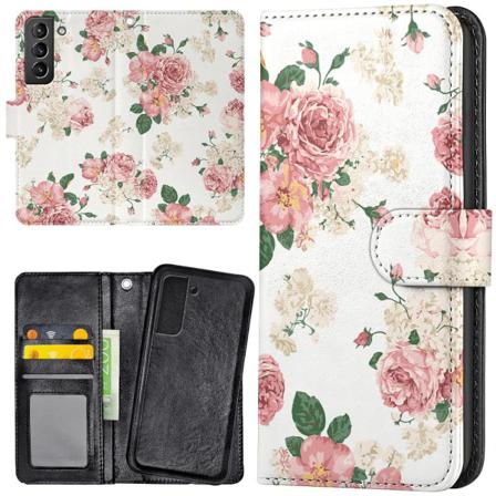 Samsung Galaxy S22 Plus - Plånboksfodral Retro Blommor Multifärg