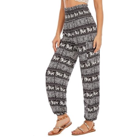 2 stk. Harem Bukser til Kvinder, Yoga Boho Bukser med Høj Talje og Lommer