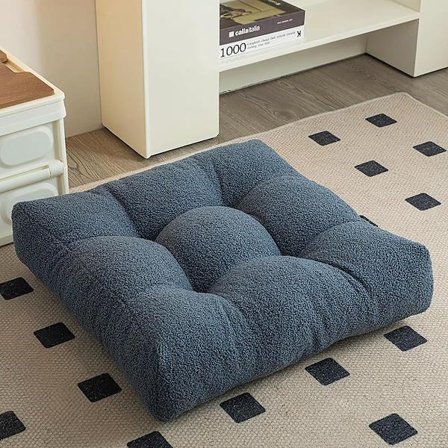 ING Varm firkantet sædehynde, velegnet til gulve og stole i hjemmet, spisestuer og køkkener til voksne (marineblå, 56 cm x 56 cm).