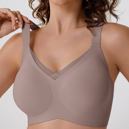 Saumaton Deep V Langaton Push-Up Rintaliivit Naisille - Vahva Tuki ja Mukavuus Gray L