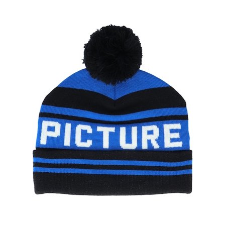 Picture - Bleu pom Bonnet - Kids Karlittle Kids A Blue/Black Pom @ Hatstore