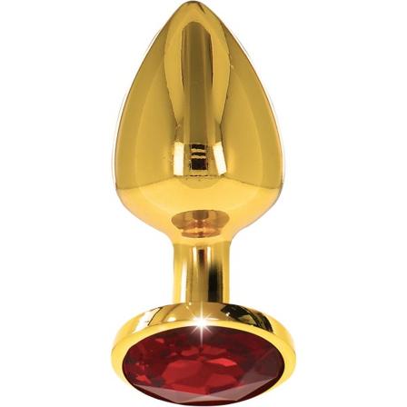 Taboom Luxury: Butt Plug Diamond Jewel, medium Guld, Röd