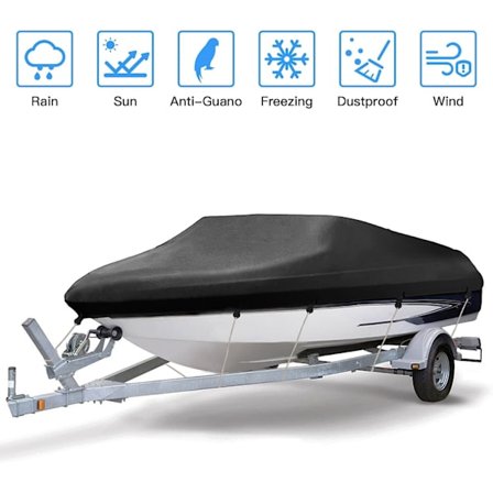 Holdbar Vandtæt Sort 210D Oxford Stof Multi-Størrelse Bådcover