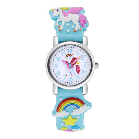 Watch for Kids, Watch, Silicone, Unicorn, Blue-XF4-
