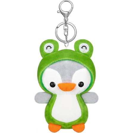 Pinguin Plys, En Sød Pinguin Fyldt Dyr Klædt Som En Frø, Pinguin Plys Legetøj Til Drenge Og Piger, En Fødselsdagsgave (Nøglering Frø 5,5 Tommer)