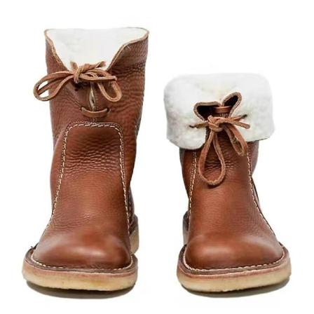 Damer Casual snörning, varma, fleecefodrade snöstövlar Yellow 41