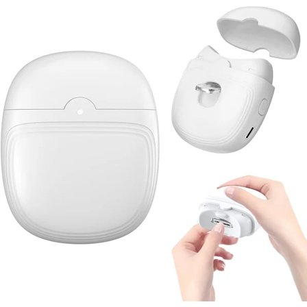 Elektrisk negleklipper, profesjonell elektrisk neglefil, trådløs automatisk negletrimmer med LED-lys