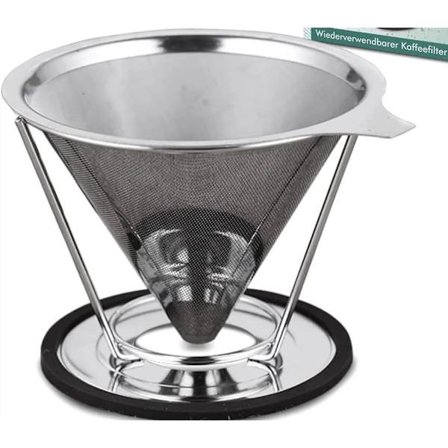 Rostfritt stål kaffefilter, idealiskt för filterkaffe, chemex, hällt kaffe och kallbryggt kaffe, permanent metallkaffefilter