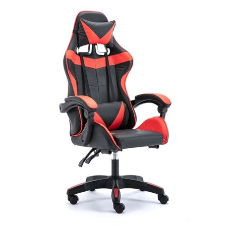 Ergonominen pelituoli musta/punainen muotoilu