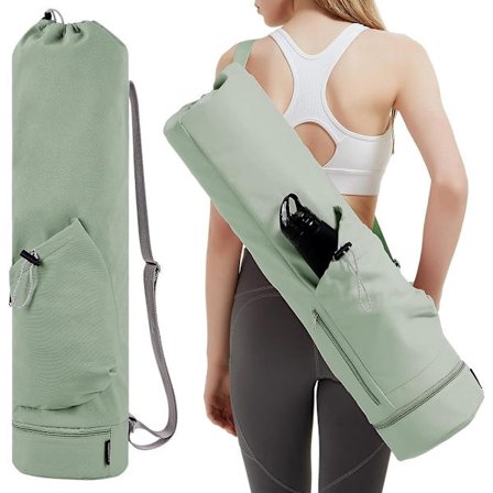Yogamatteveske - skulderveske - sportsmatte ryggsekk - 1 stk, grønn, 78x19 cm