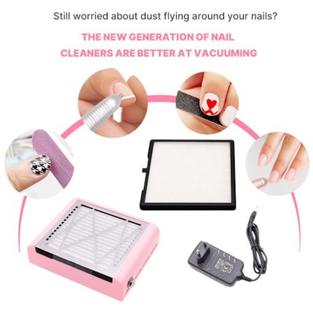 Sähköinen kynsipölyn kerääjä Kynsipölynimuri Imuri Imuri Suodattimella 40W Salonkiin ja kotikäyttöön Manikyyri