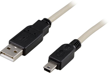 Deltaco USB 2.0 cable Type A Male - Type Mini B Male 1m