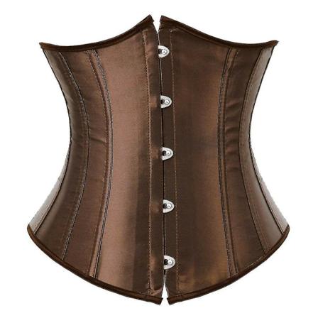 Sexig gotisk korsett med underbyst och midja Cincher Bustiers Top Work brown S