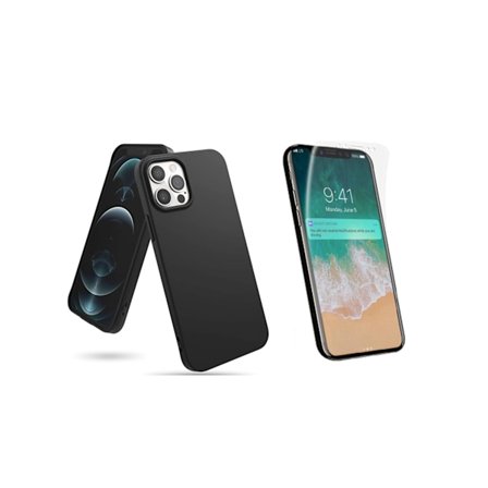 iPhone 12 Pro Max - Mattbehandlat Silikonskal & Mjukt Skärmskydd