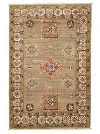 Kazak Fine Rug 98X146 Brown/Orange Wool, Afghanistan