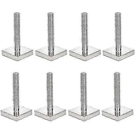 8 stk T-sporadapter T-sporbolter Takboksbil T-mutter T-spor Sykkeldeler for takstativer og rekkverk