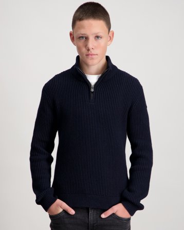 Pelle P JR Mons Half Zip Blauw Truien Jongens - Kids Brand Store