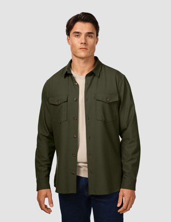 Shaping New Tomorrow - Essential Overshirt - Clover Green - Herre - Størrelse S