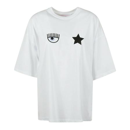 Chiara Ferragni Collection, T-shirt Wit, Dames, Maat:S,Katoen