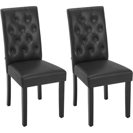 Rootz Spisestuestole - Højryggede stole - Imiteret læderstole - Ergonomisk design, nem vedligeholdelse, robust bygning - 44cm x 99cm x 59cm