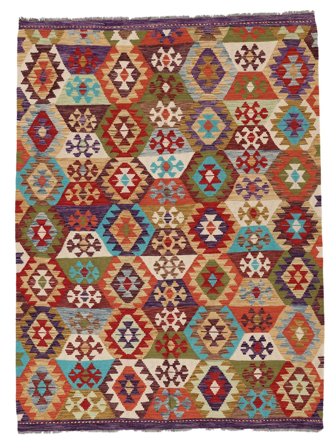 152X205 Tapis D'orient Kilim Afghan Old Style Marron/Rouge Foncé (Laine, Afghanistan)