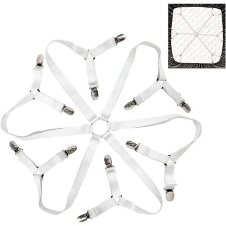 Lakenrem, montert lakenklips justerbar elastisk kryss slin