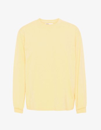 Oversized Organic LS T-shirt - Soft Yellow - XL