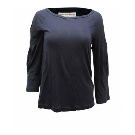 Dries Van Noten Boat Neck Raglan Shirt , Blauw , Dames , Maat: L