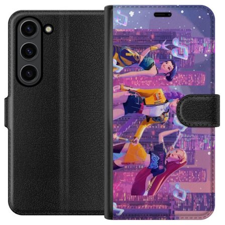 Kompatibel Tegnebogsetui til Samsung Samsung Galaxy S24 Futuristisk K-Pop Demon Hunters pigegruppe illustration med neonbyens popkultur æstetik og kr