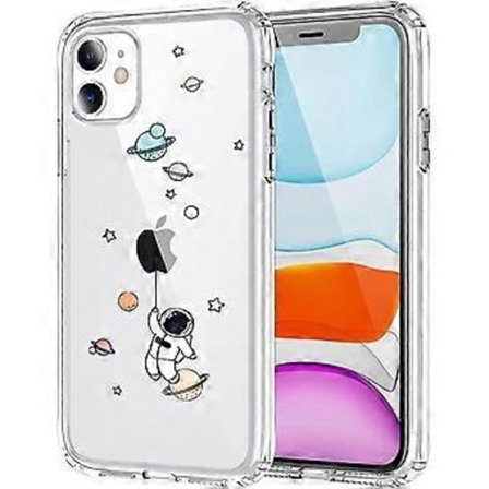 Kompatibel med iPhone 11 Deksel Klar Søt med Astronaut Ytre Rom Planet Stjerne Kreativt Mønster, Myk TPU Støtsikker