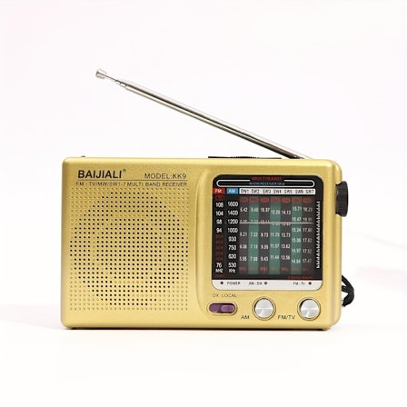 Kannettava Am ​​Fm Radio Sw1-7, Kaiuttimella, Kuulokeliitännällä, Toimii 2 Aa-paristolla Kulta